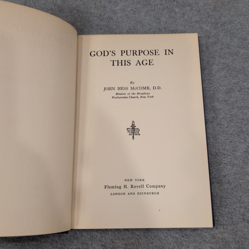 God's Purpose in This Age John Hess McComb 1941 Hardcover - Picture 3 of 5